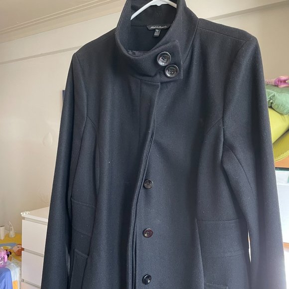 LE CHÂTEAU Black Fully Lined Wool Pea Coat (Size XXL) - Picture 3 of 16